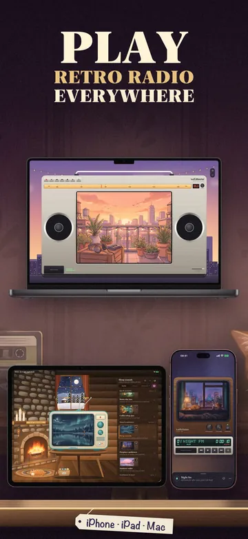 Play retro radio everywhere: on iPhone, iPad and Mac.